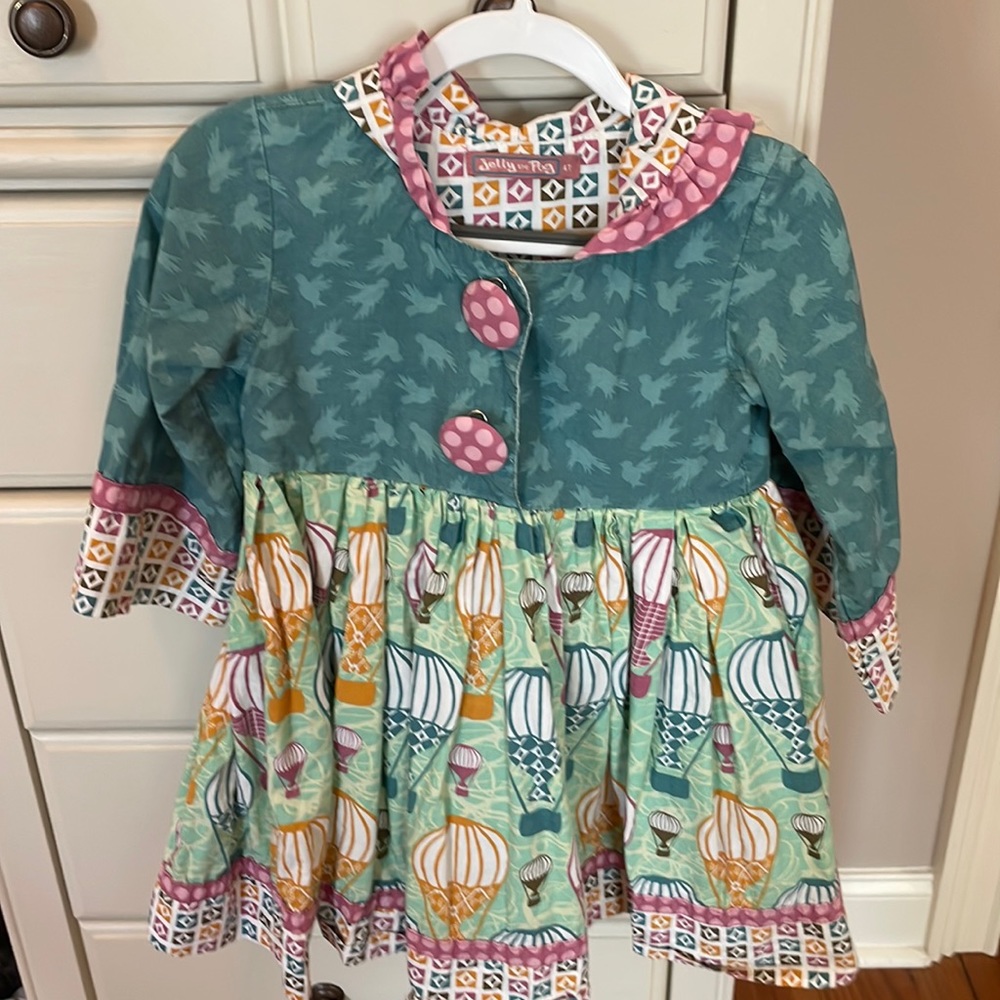 Jelly the pug hot air balloon dress 4T